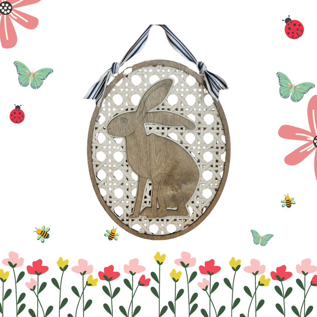 Rattan Bunny Sign