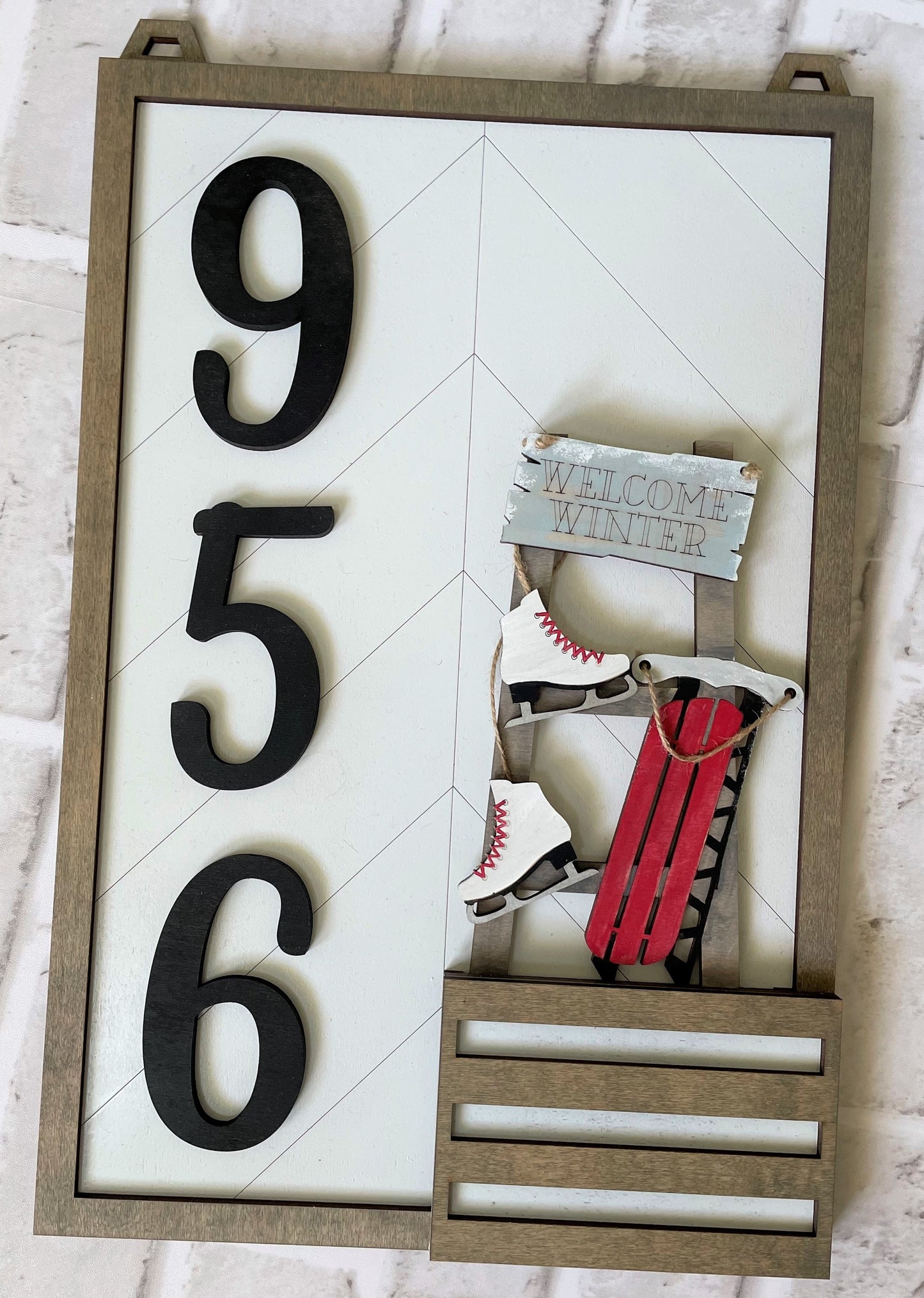 Address Plaque ( includes numbers, a letter and 2 inserts)