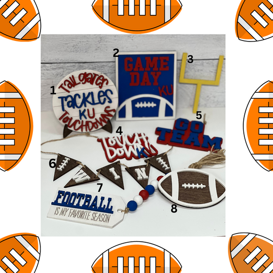 Wood Blanks Football Fall Tiered Tray