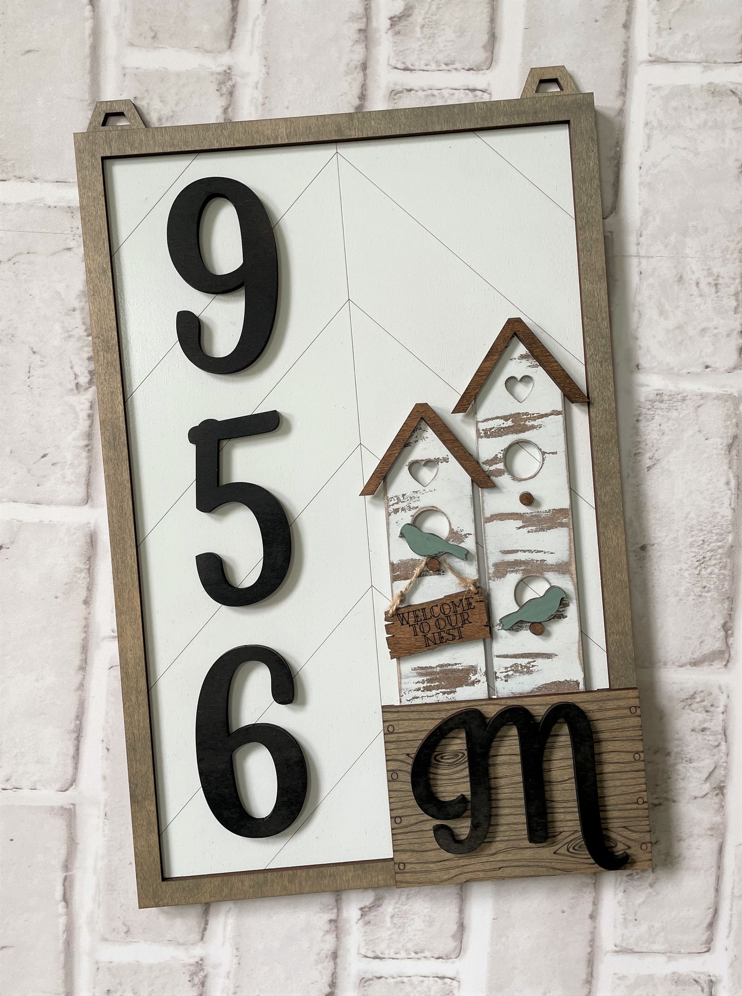 Address Plaque ( includes numbers, a letter and 2 inserts)
