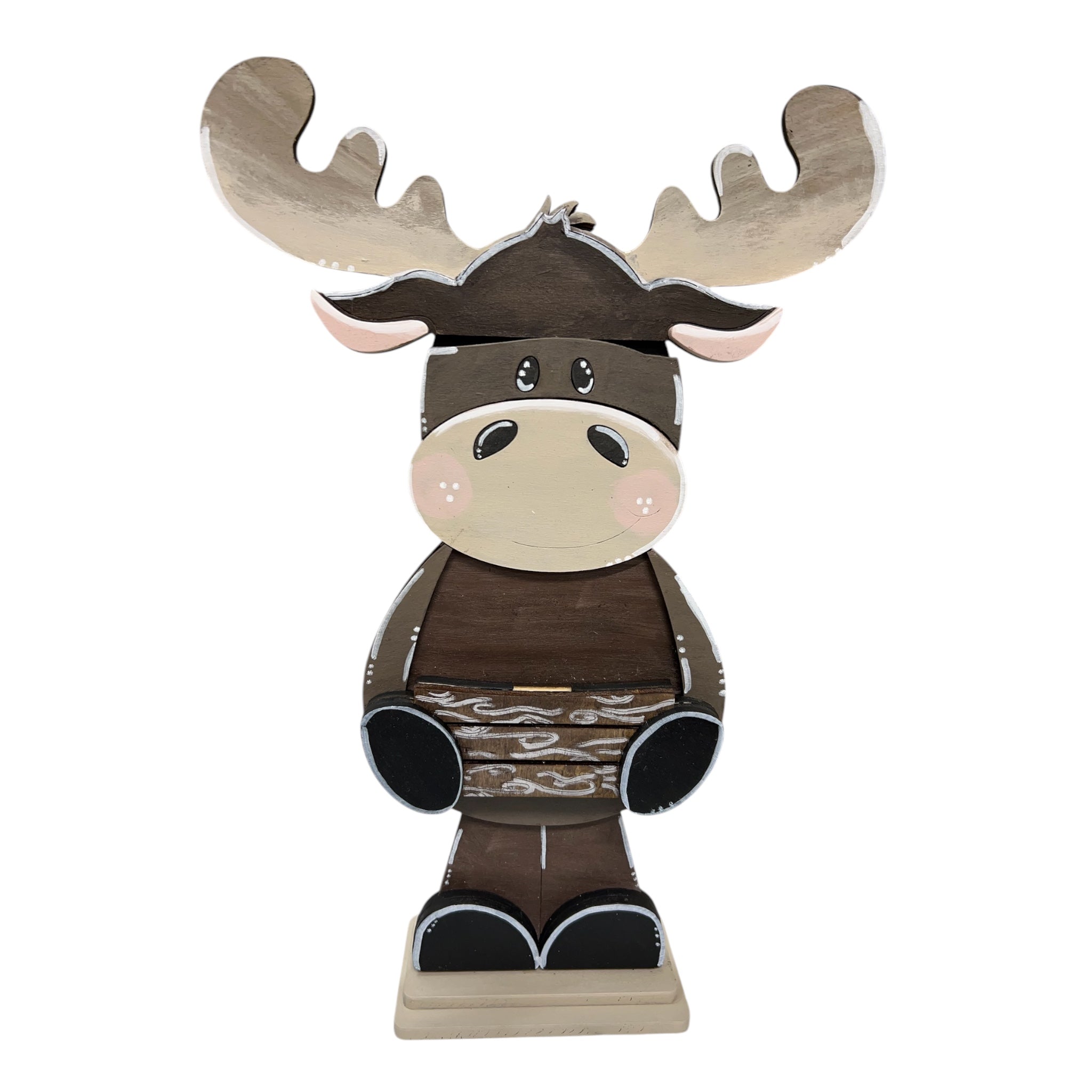 Standing Moose With Interchangeable Hat And Basket Insert – Maker Jill's